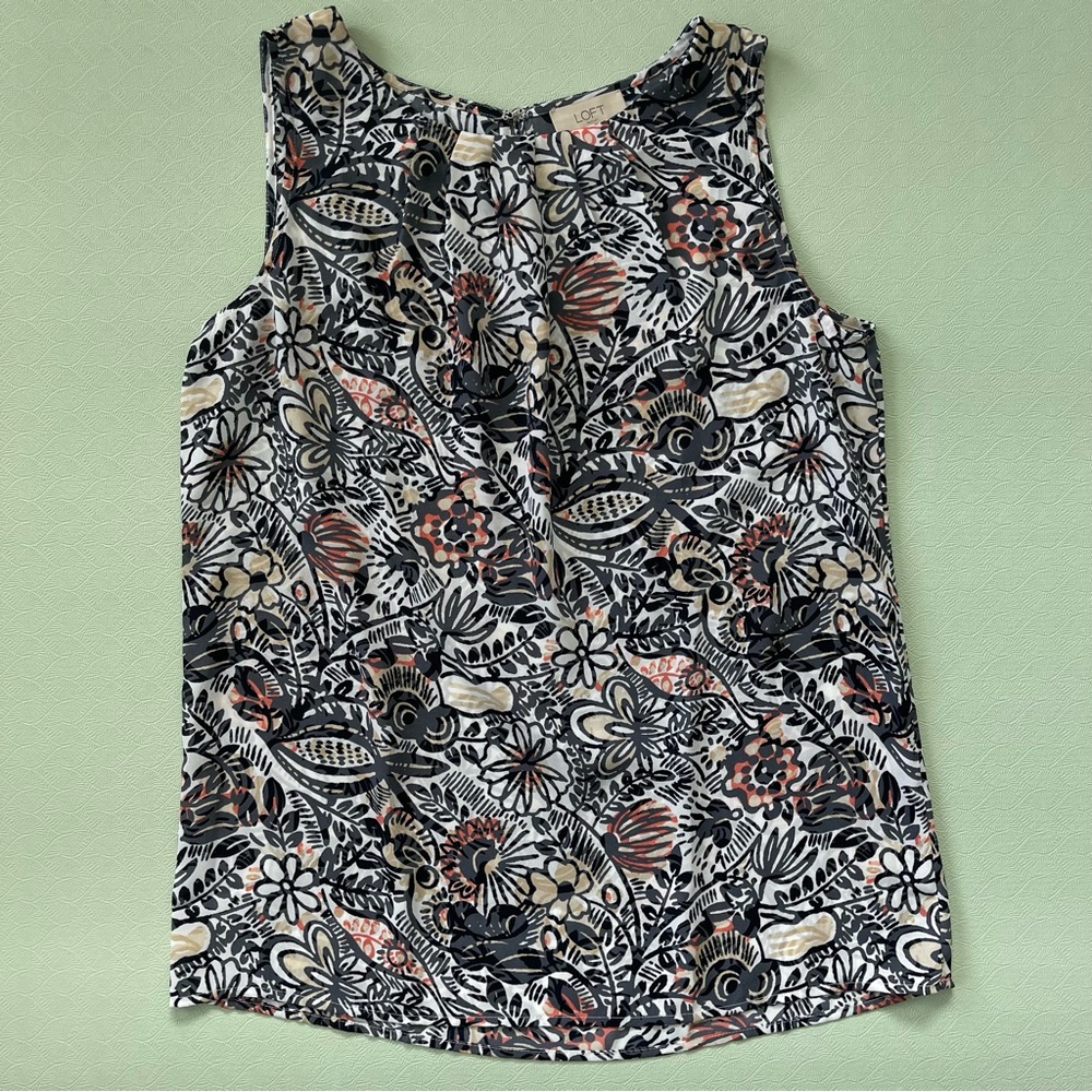 LOFT Print Sleeveless Top Sz S